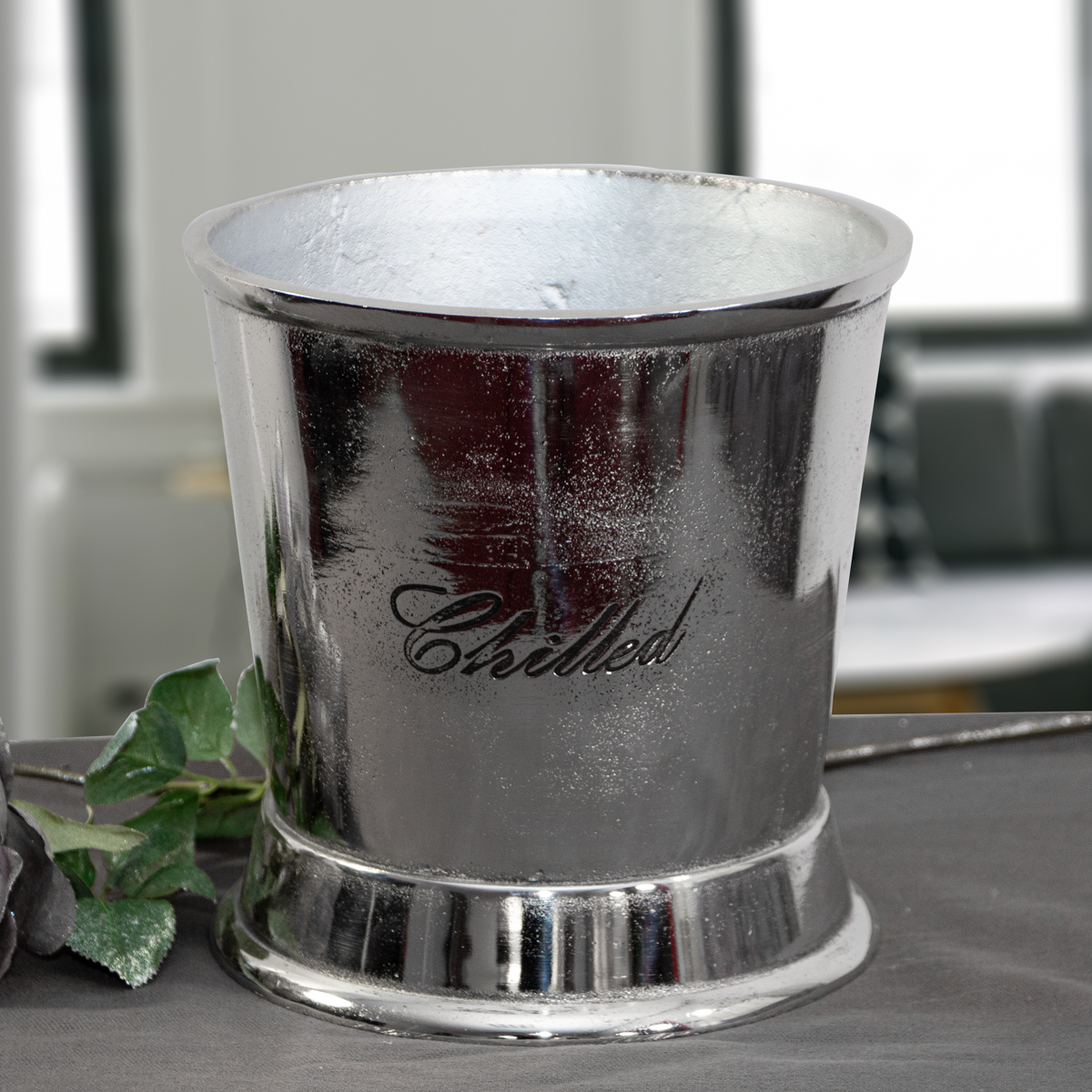 Flaschenkühler, Sektkühler, Eiseimer, Eisbehälter, Aluminium, klein