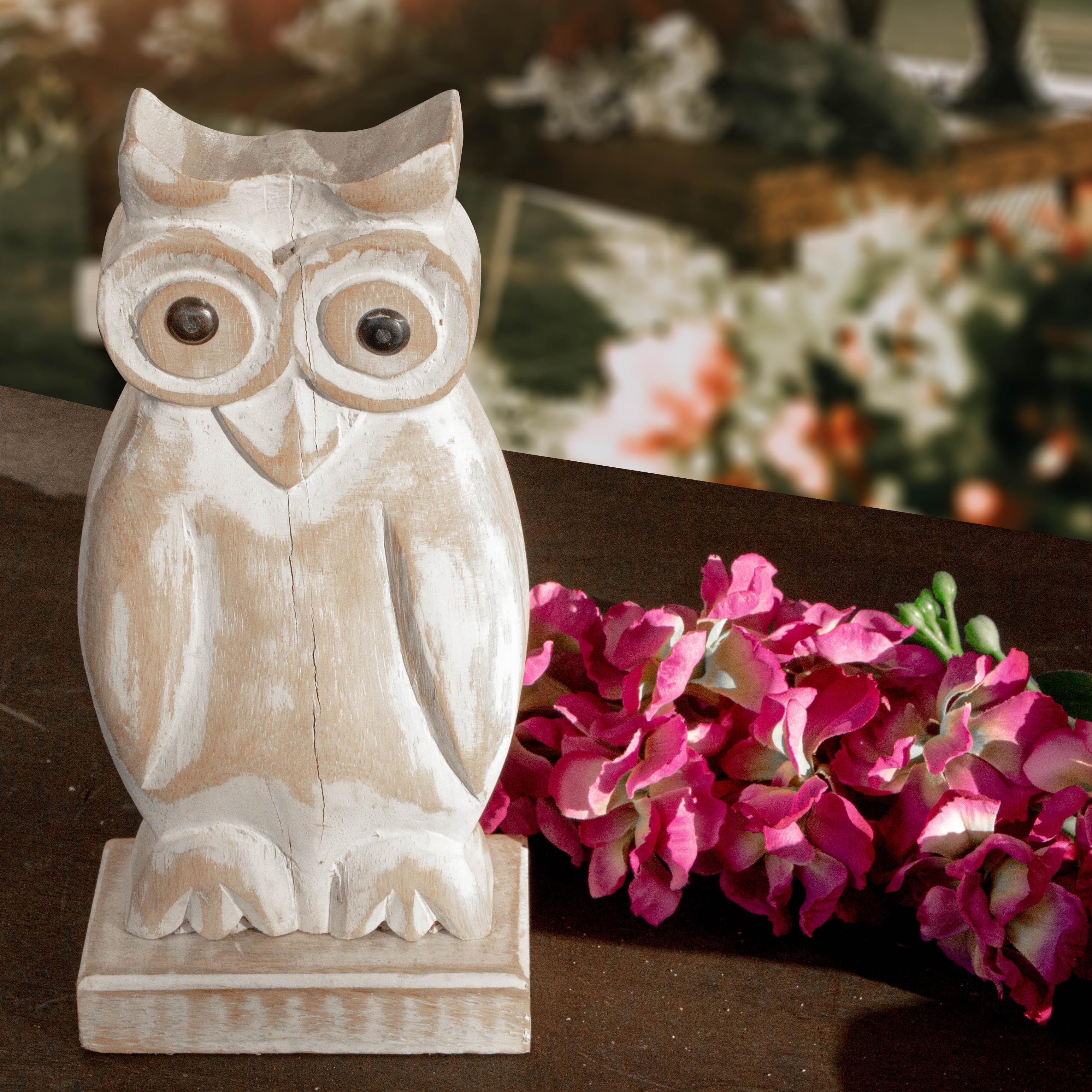 Eulen Figur, Gartenfigur, Holzfigur, Tiere, Tierfiguren, Dekoration