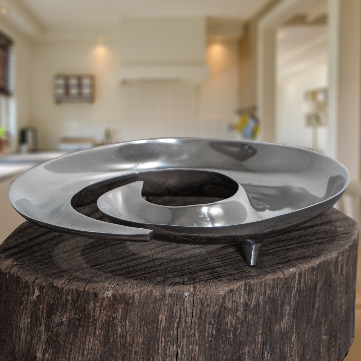 Snackschale, Aluminium, Teller, glänzend, Gedreht