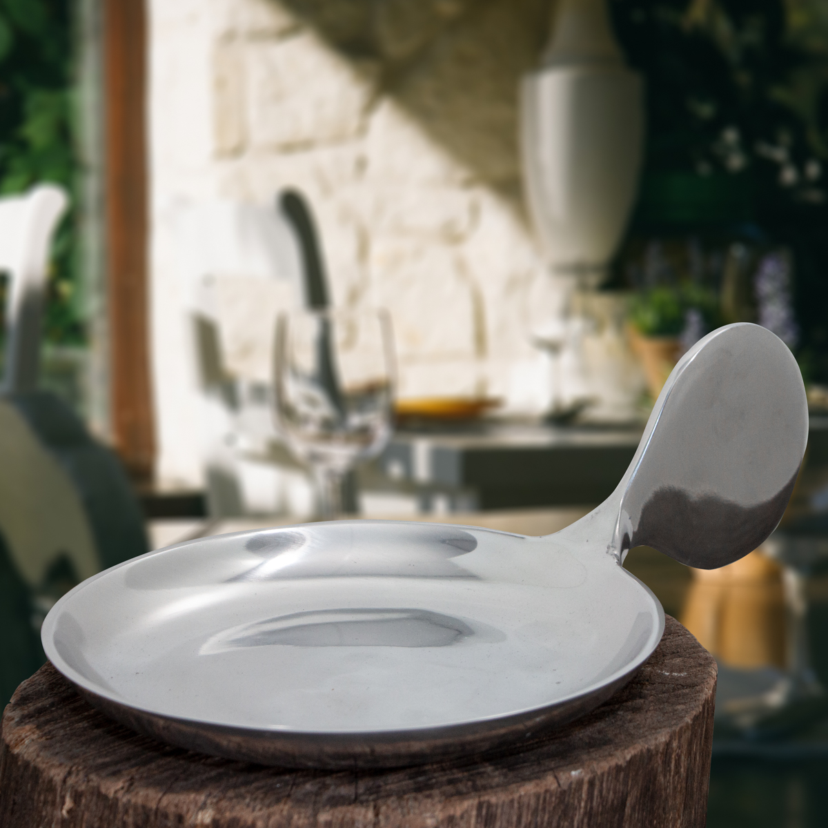 Snackschale, Aluminium, Teller, glänzend, Auslage