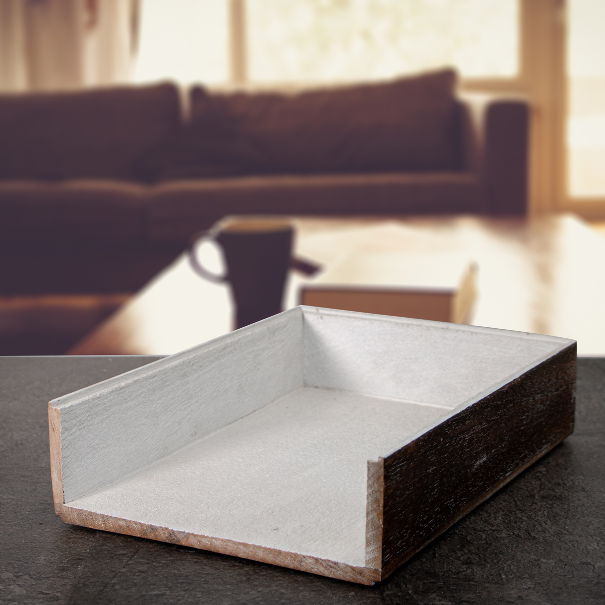 Organizer, stapelbar, Holz, braun, Ordnen, Aufbewahrung