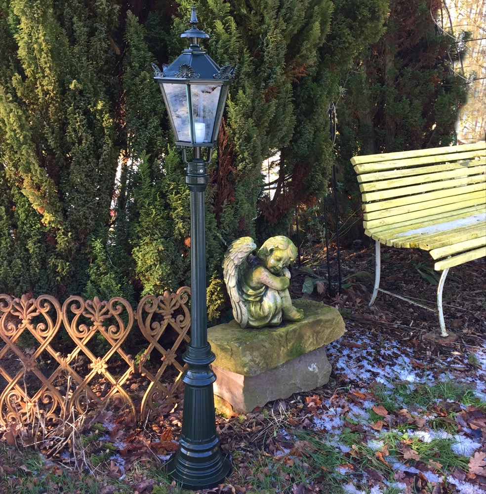 Gartenlampe Gartenleuchte Retro-Stil Aussenlampe Vorgarten Stehlampe - H.153 cm