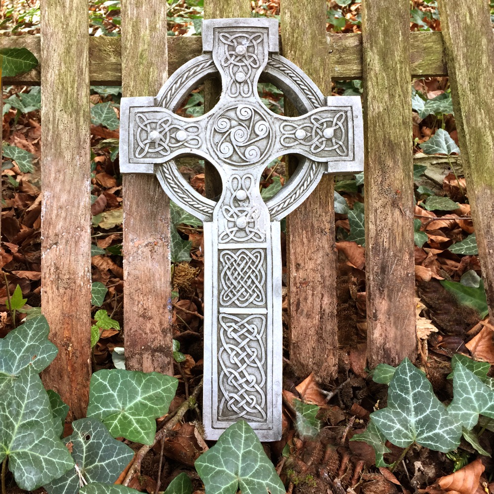 Keltisches Kreuz - Grab Dekoration nordischer Schmuck - Steinkreuz Antik