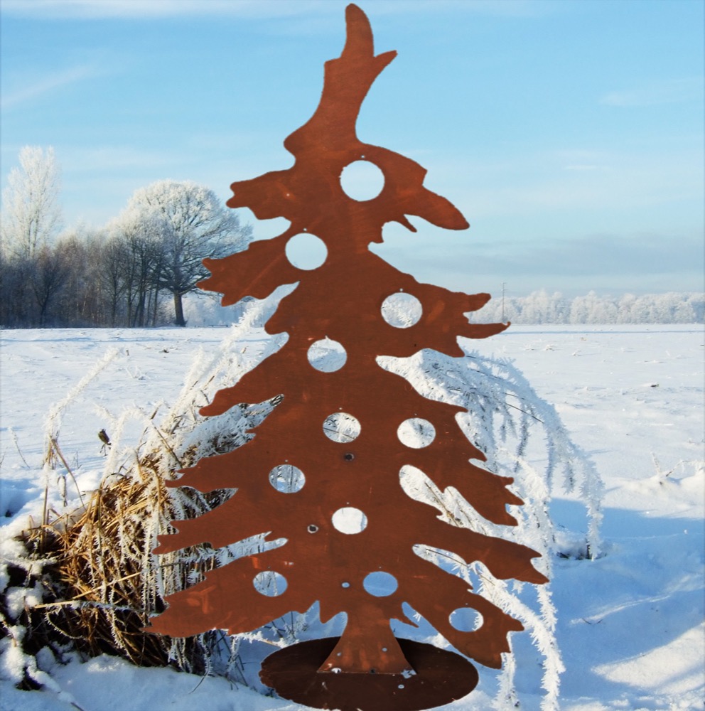 Weihnachtsbaum, Tanne Edelrost Deko Christbaum, Weihnachten, Tannenbaum Metall