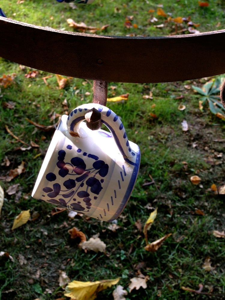 Tassen-Aufhänger Küche, Eisenkranz für Kräuter + Wildbret Jagd Dekoration