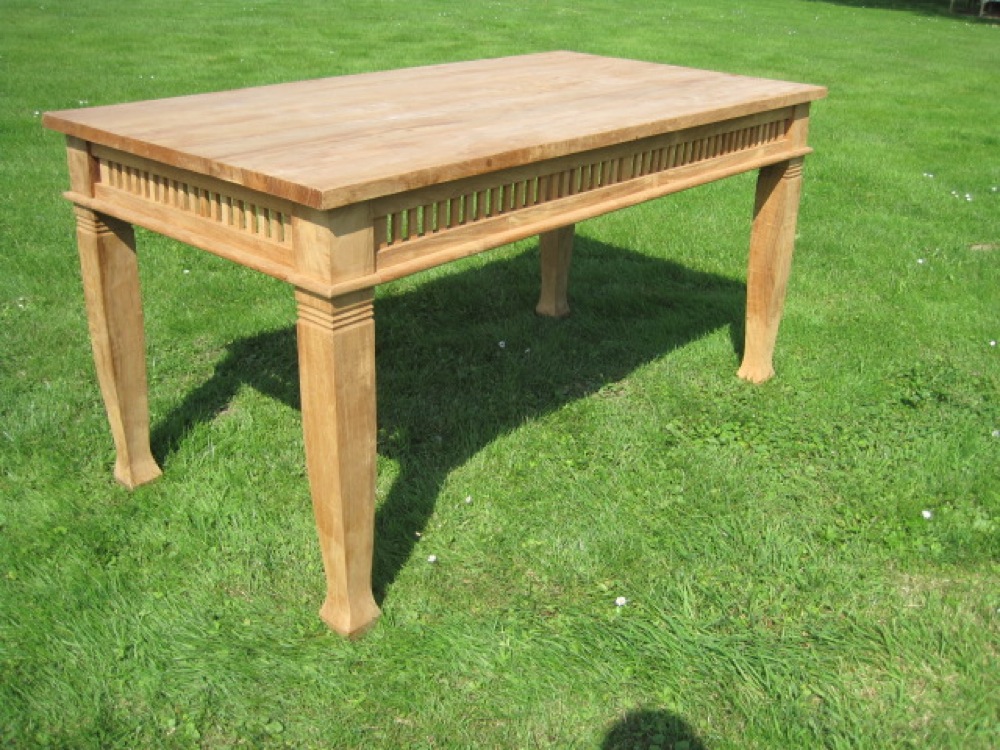 Esstisch massiv 150 cm, Holz Tisch, Teak Betawi als Wintergarten od Gartenmöbel