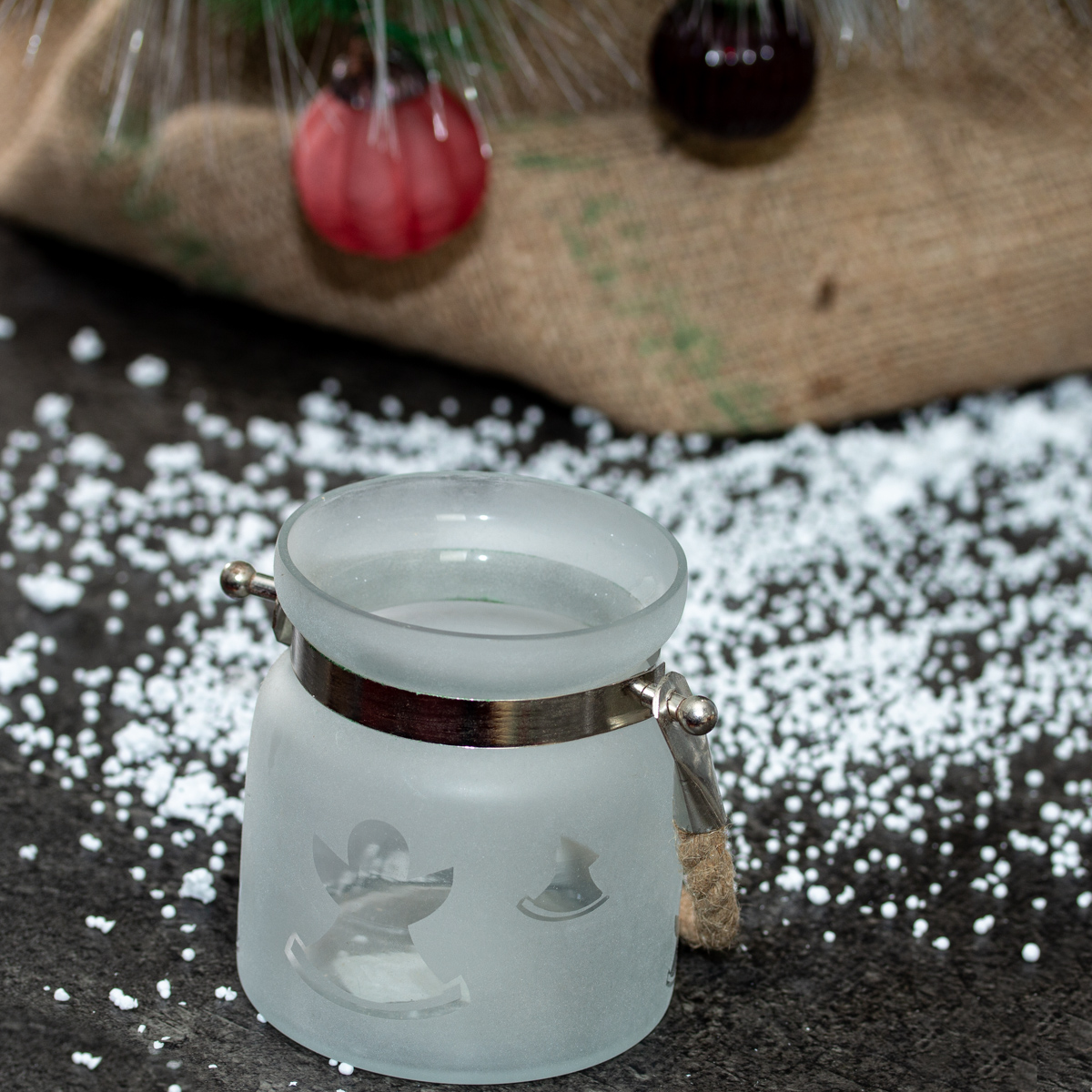 Teelicht als Glas, Weiß, Engel, Windlicht im Weihnachtslook, Teelichthalter