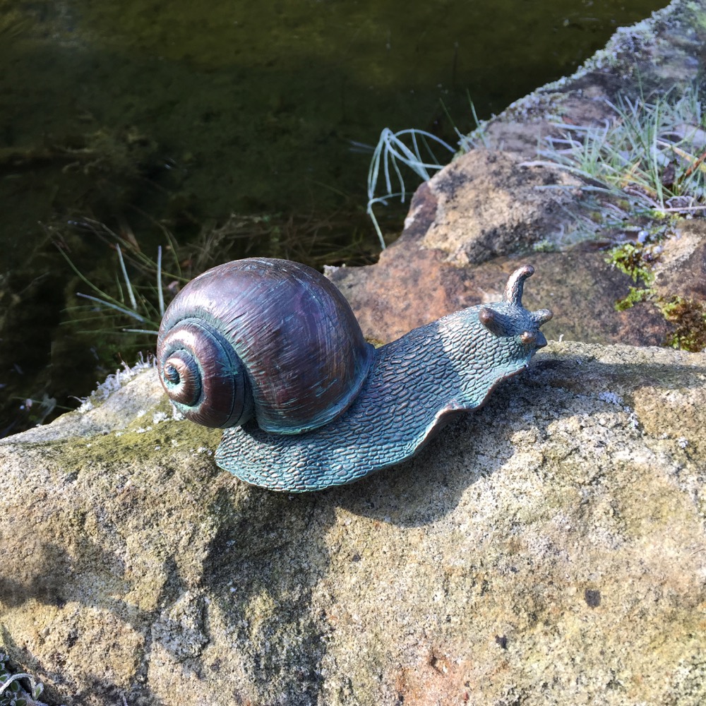 Skulptur Schnecke Brunnendekoration Teichfiguren Schnecke Dekoration Gartenteich