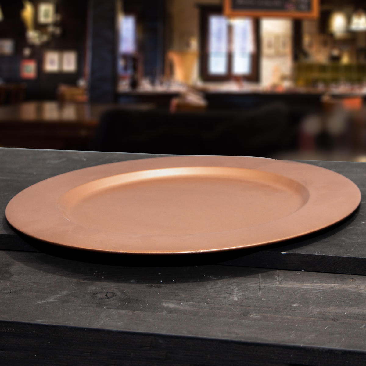 Teller, Dekoration, rund, Aluminium, Groß, Kupferfarbend