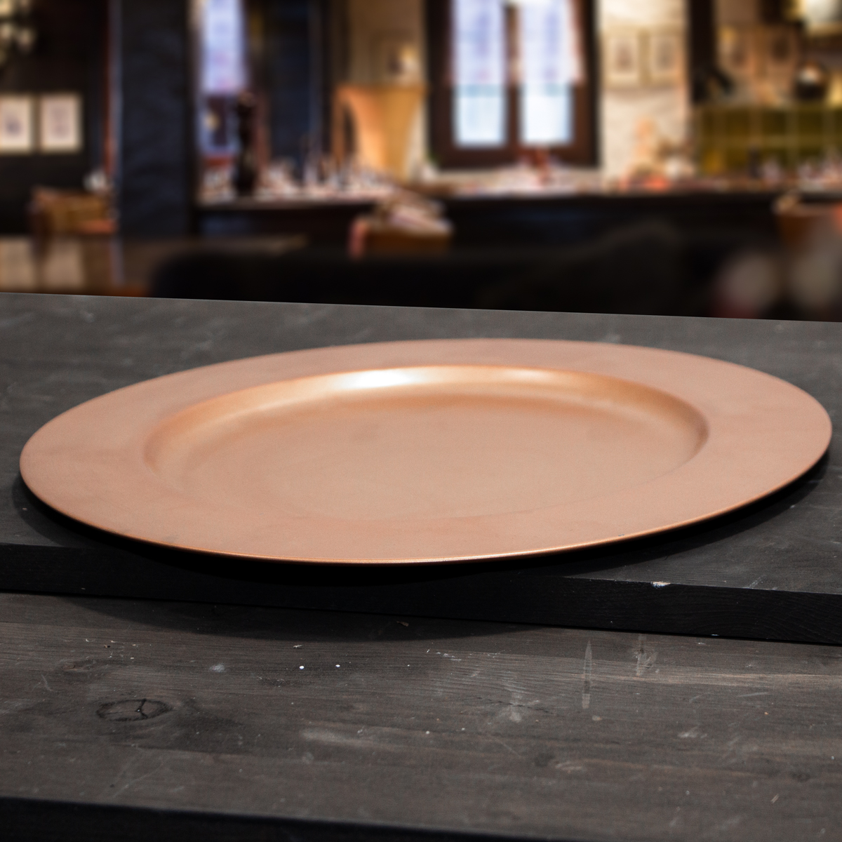 Teller, Dekoration, rund, Aluminium, Klein, Kupferfarbend