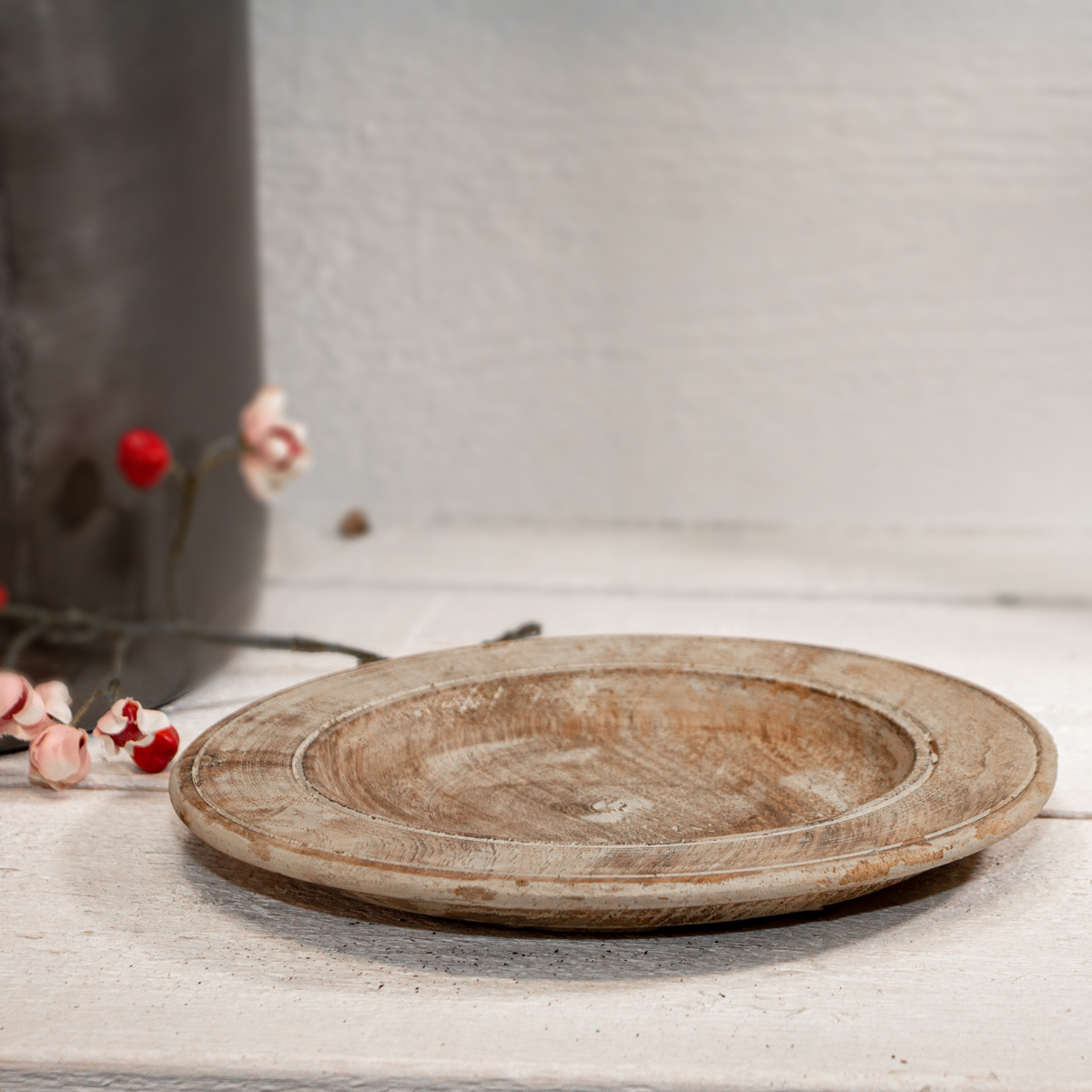 Teller, Dekoration, rund, Holz, Klein, Beige