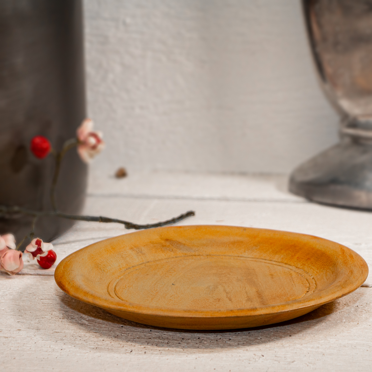 Teller, Dekoration, rund, Holz, Klein, Braun