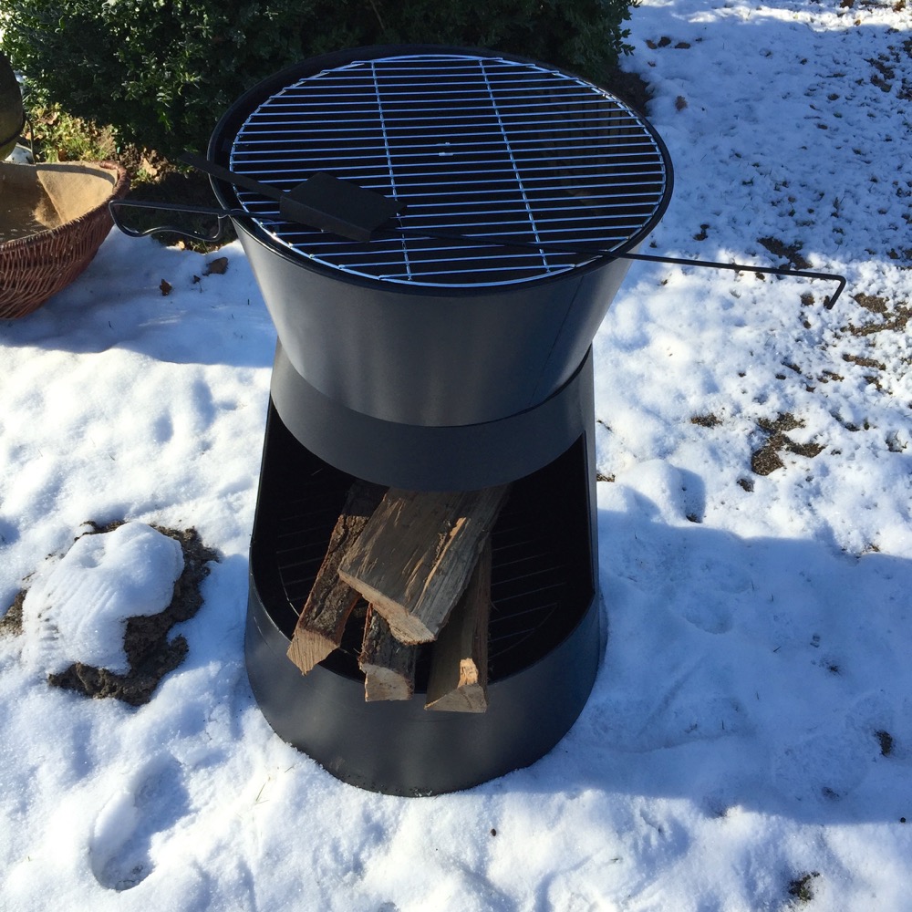 Edel Lounge Grill, moderner Terrassengrill Gartengrill + Terrassenofen in einem