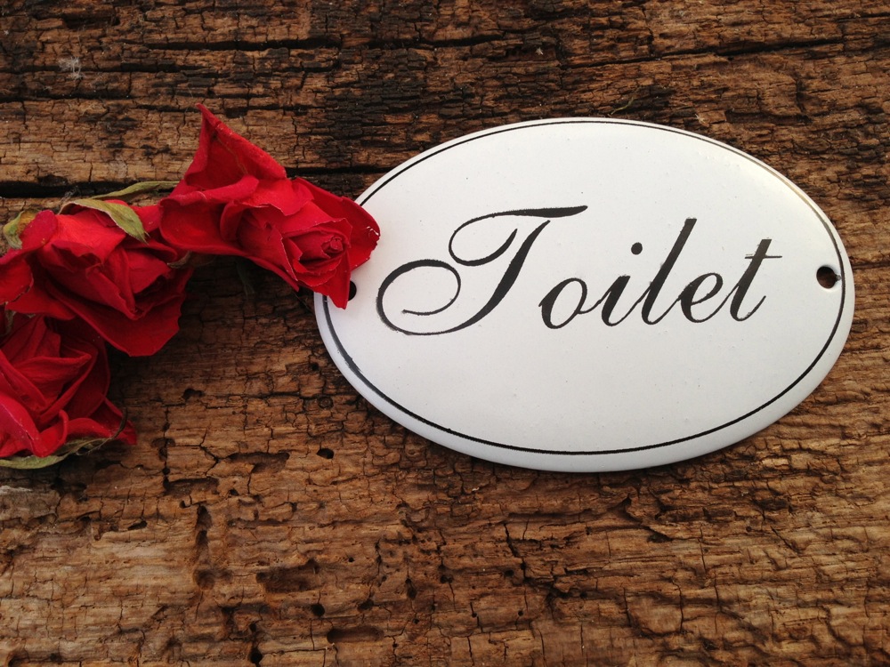 Toilettentür Schild, Toilettenschild, Hinweis Toilette, Emaille, WC-Schild