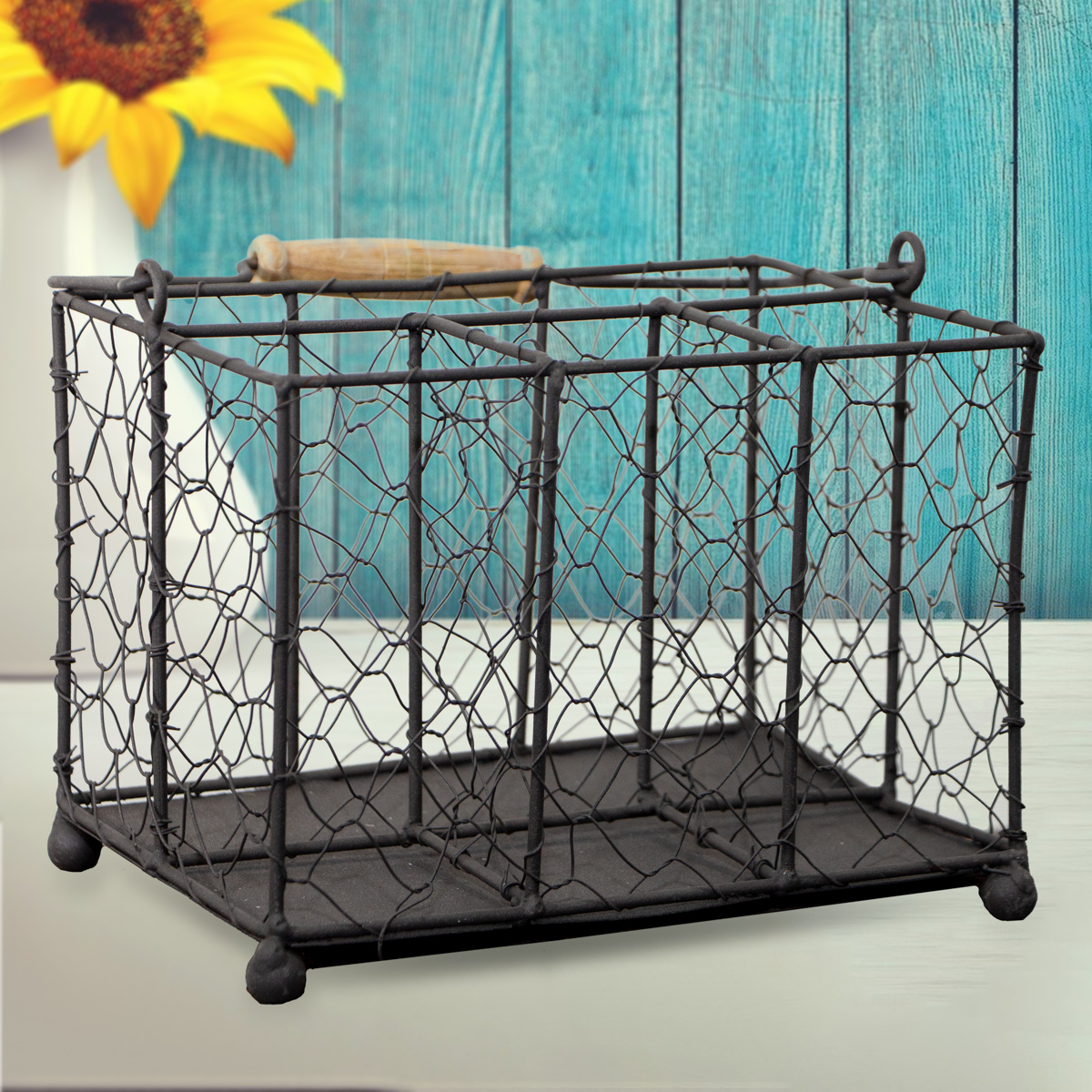 Servierkorb, Essig&Öl, Braun, Eisen, Dekoration