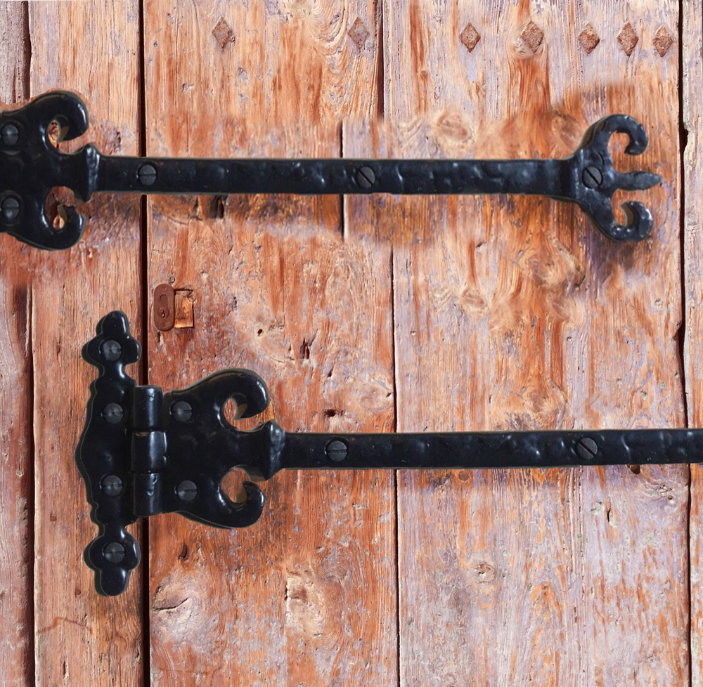 Truhenbänder rustikal Kisten Antik Scharniere für Möbel, 2 Langbänder 50 cm