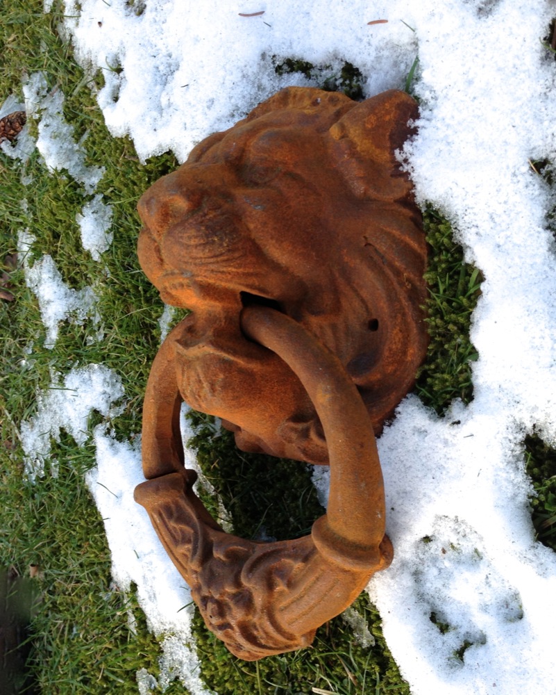 Türklopfer Gartentor, großer Löwe, wie antike Tor Dekoration, besond. Eisenring