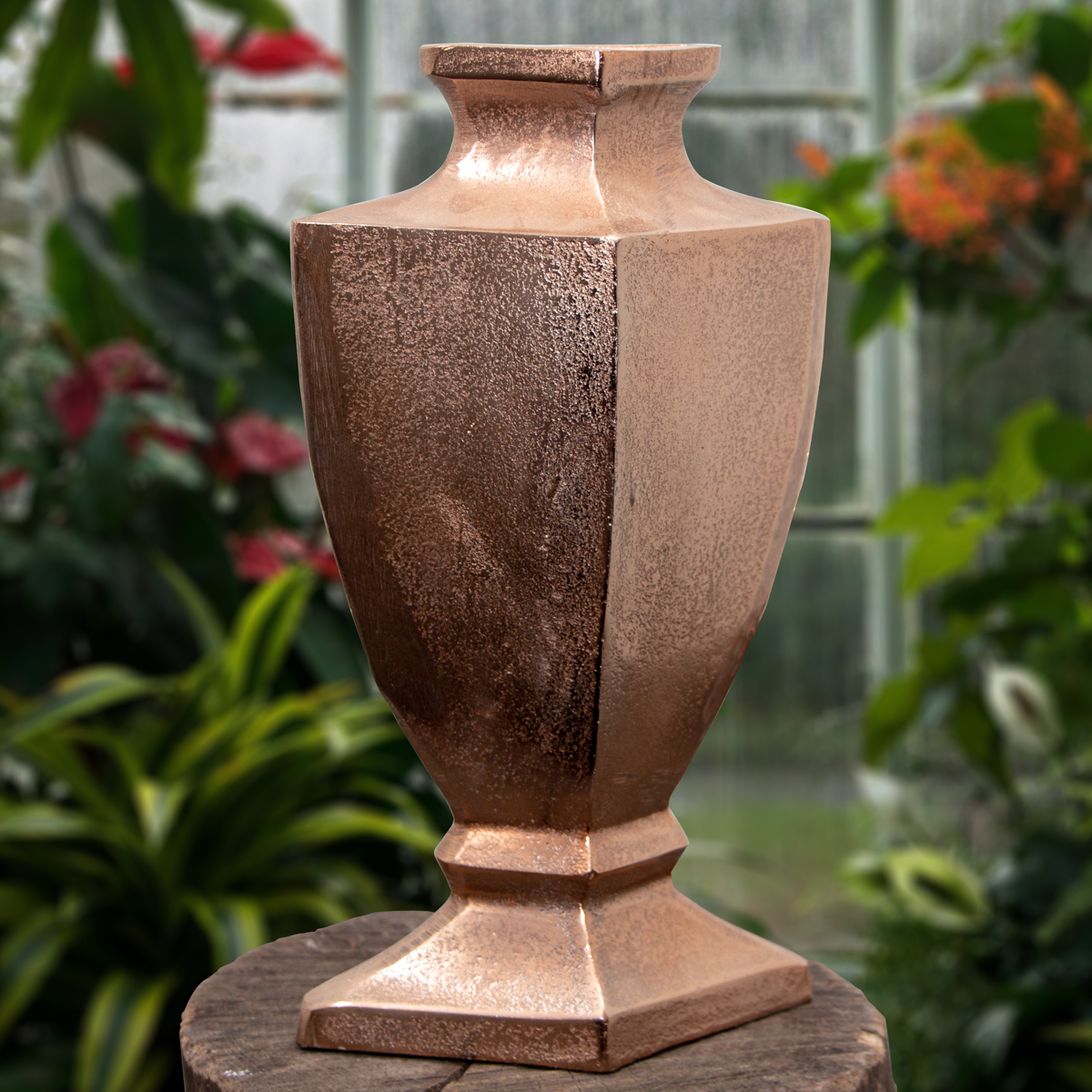Aluminium Vase, Amphore, Groß, Vase, Kupferfarbend