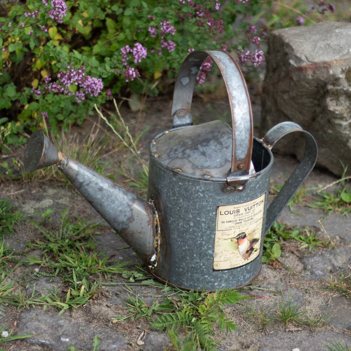 Gießkanne aus Zink, Deko-Kanne , Zinkkanne im Shabby-Chick, Vintage-Look