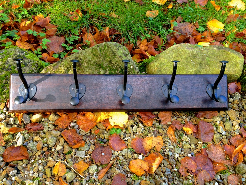 Wandgarderobe Heart of India, Flur Garderobe im Antik-Look mit 5 Schmiede-Haken