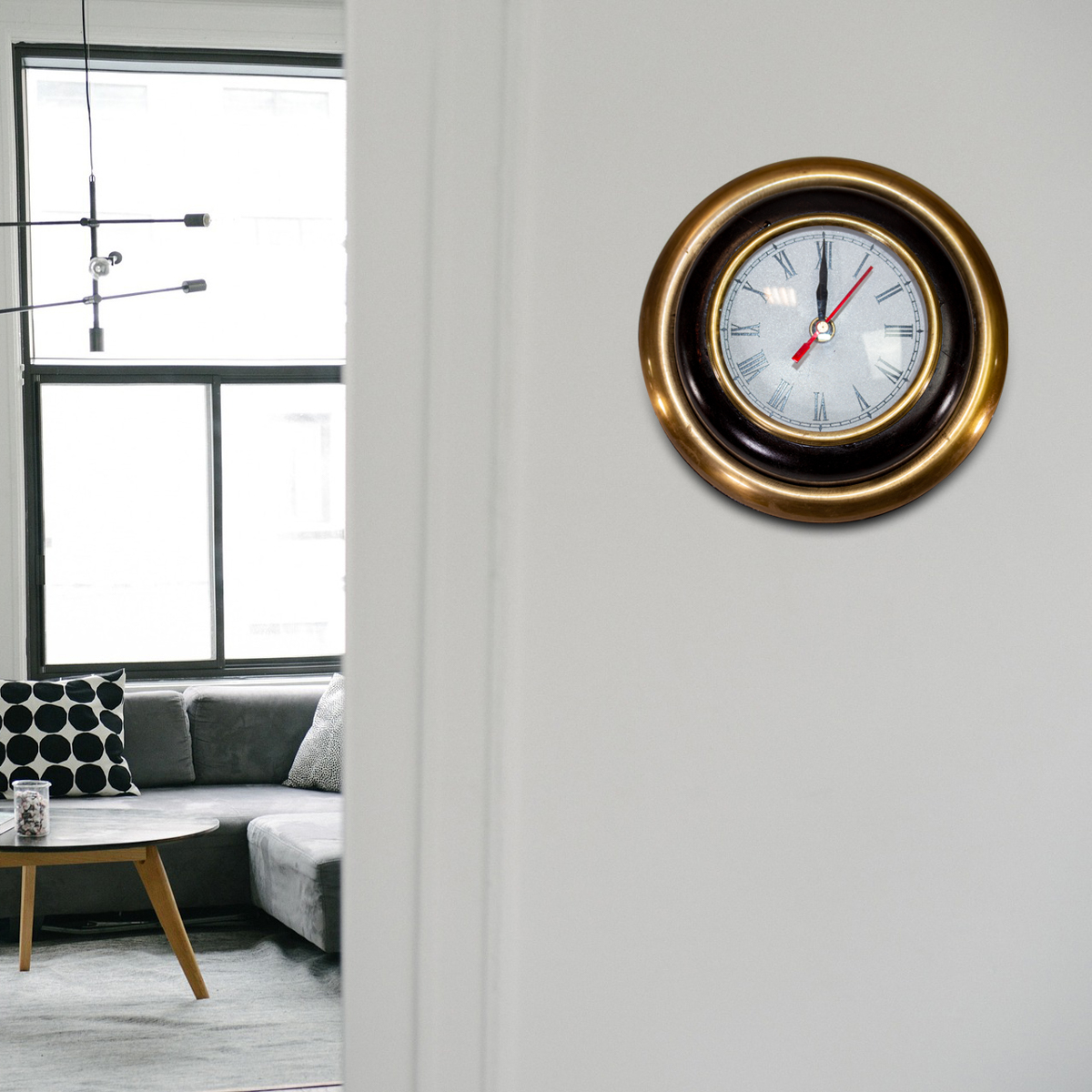 Wanduhr, Vintage-Look, Klein, Antikbraun, batteriebetrieben