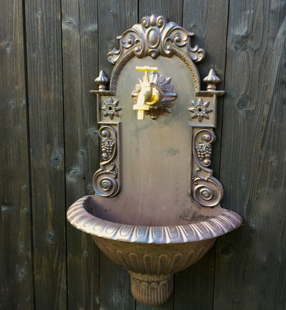 Gartenbrunnen, Handwaschbecken mit Gartenschlauch Anschluss, Waschbecken Garten