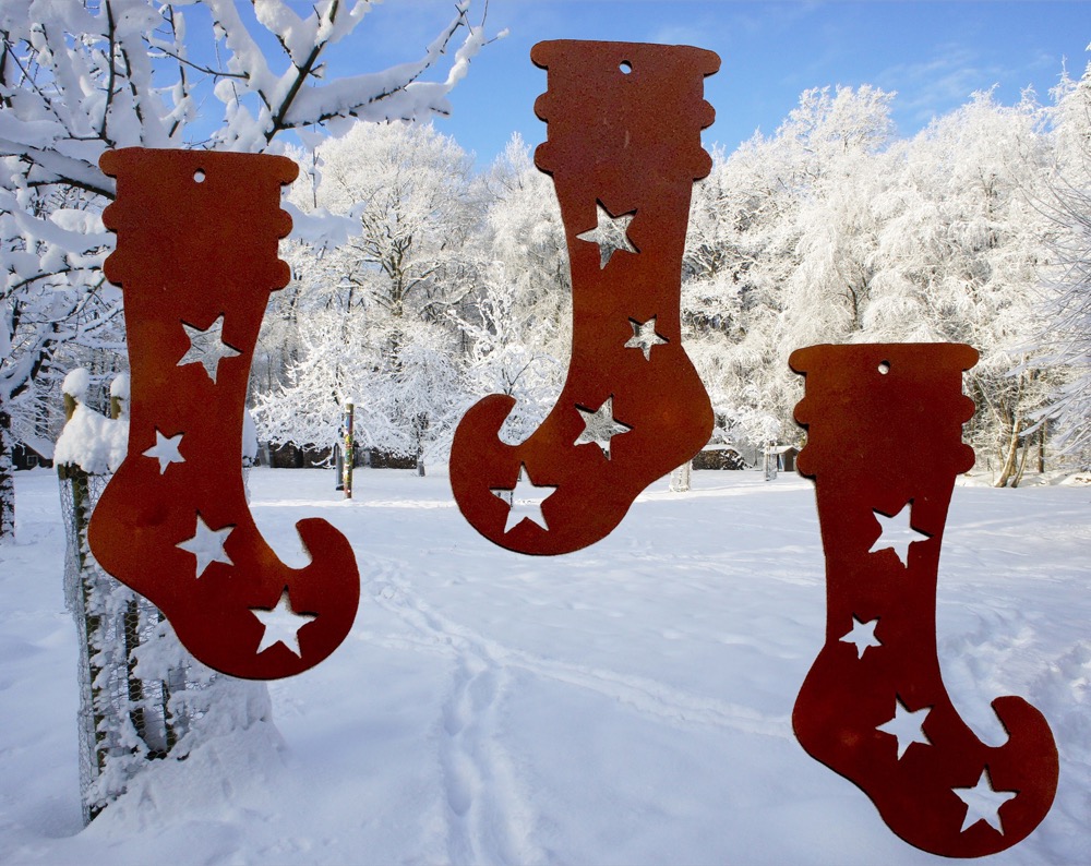 Weihnachts-Schmuck zum Aufhängen, Antik-Look, Dekoration Nikolaus Fenster Tanne