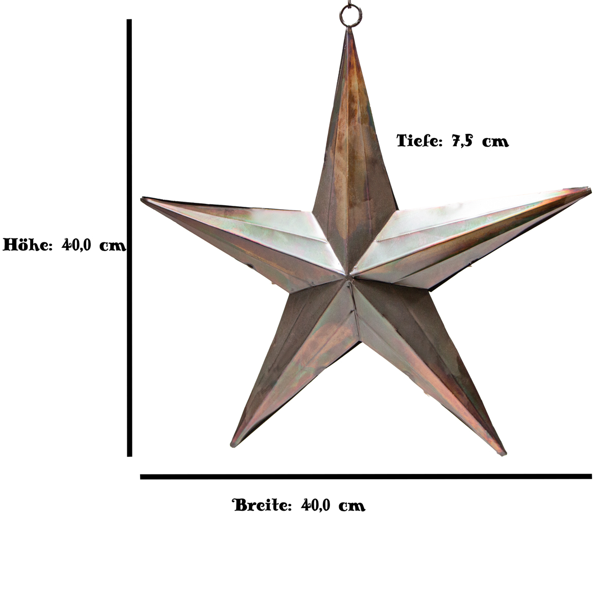 Weihnachtsstern, 3D, mittel, Weihnachten, | Eisen, Gold | H58 x B60 cm
