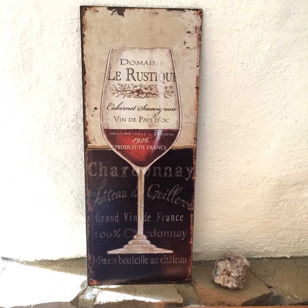 Blechschild mit Weinglas - Gastronomie Dekoration Weinlokal Cafehaus Bilder Wein
