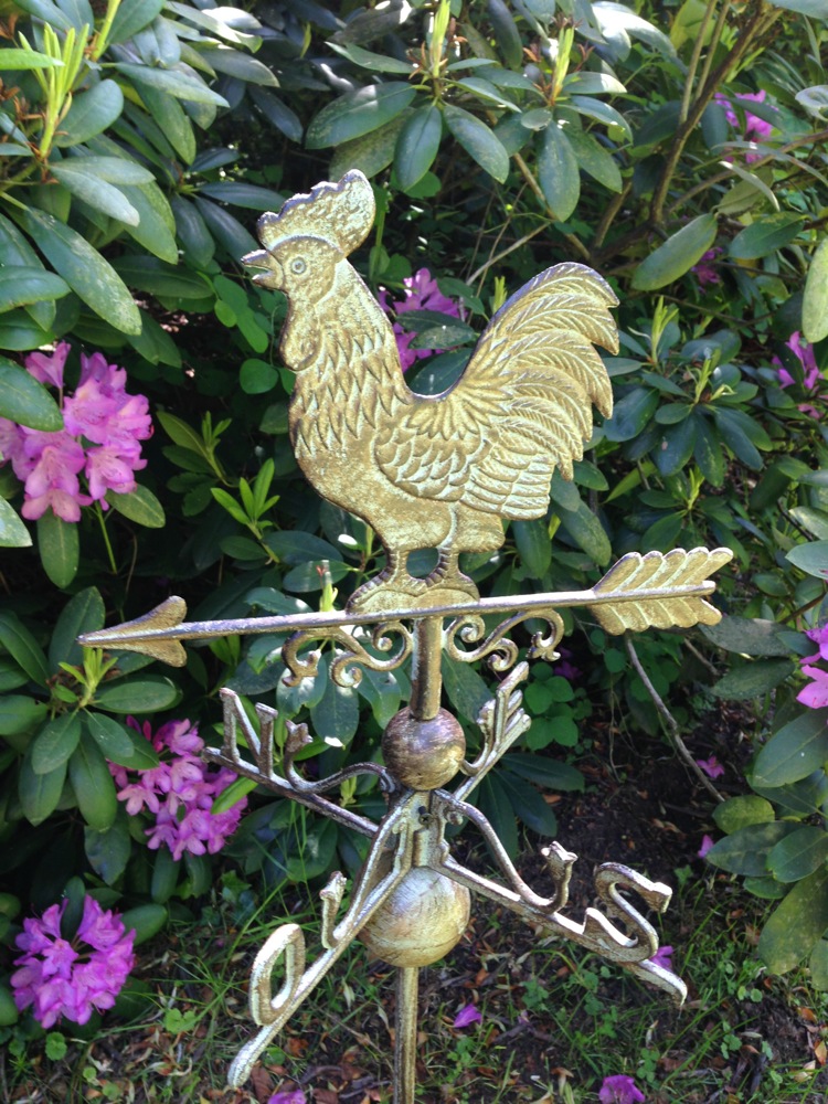 Wetterhahn Windspiel, Gartenhaus Dekoration, Wetter Hahn für Dach + Gartenmauer