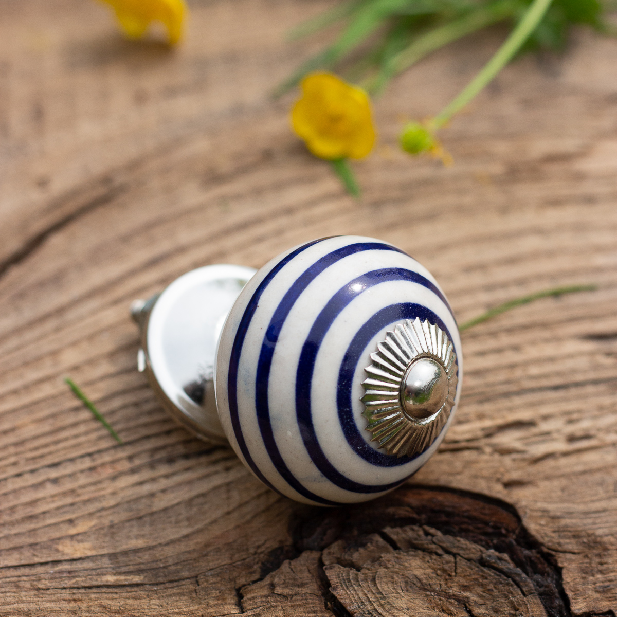 Griff f. Schubladen in Blau weiß, Schrankgriff Porzellan,Knauf f. Schranktür