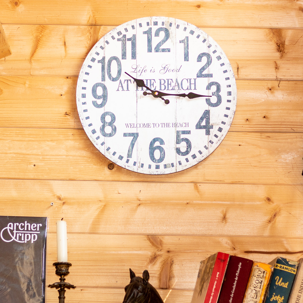 Wanduhr, Vintage-Look, Küchenuhr, Shabby-chic, Landhaus Stil, batteriebetrieben