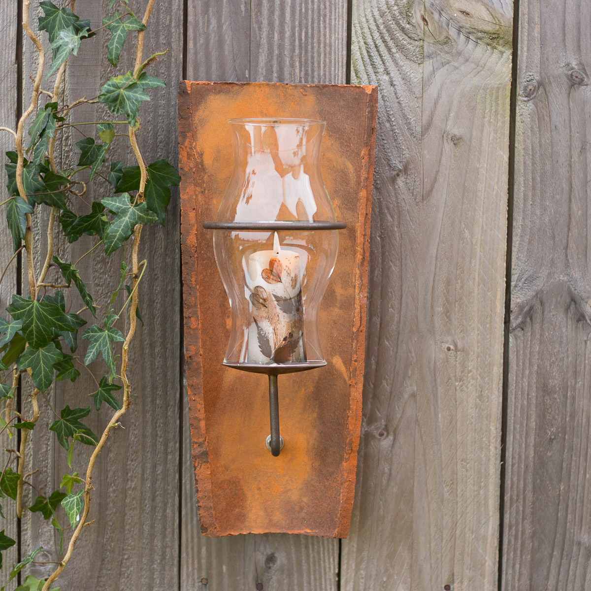 Windlicht Dachziegel antik, Kerzenhalter, Dachpfanne, Wandhalter für Kerze