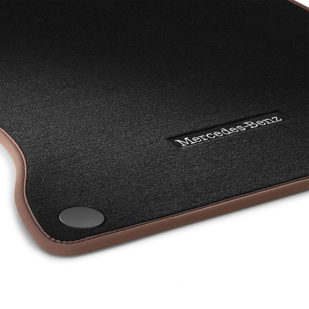 Mercedes-Benz Velours-Fußmatten 4er-Set Classic, schwarz/nussbraun, A-Klasse (176), B-Klasse (246), CLA (117), GLA (156)