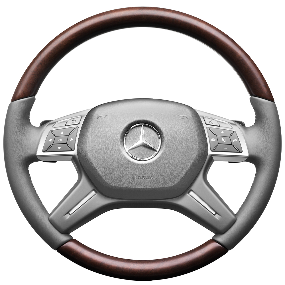 Mercedes-Benz Holz-Leder-Lenkrad mit LSP, basaltgrau, M-/GLE-Klasse (W166)