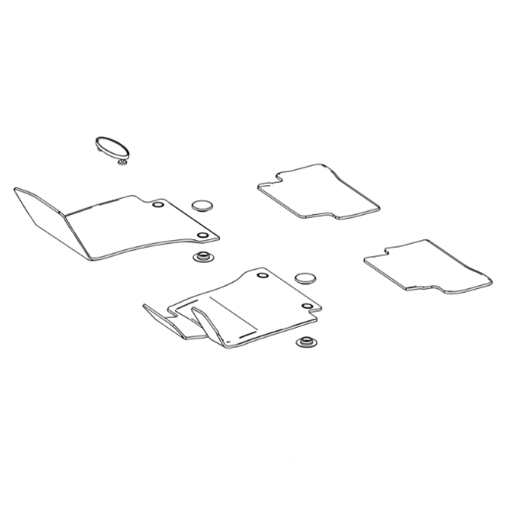 Mercedes-Benz Fußmatten Teilesatz, Linkslenker, schwarz, C-Klasse (W205, S205)