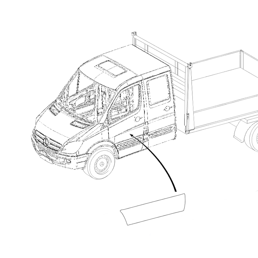 Mercedes-Benz Zierleiste für die Tür vorne links, anthrazit, Sprinter (906)