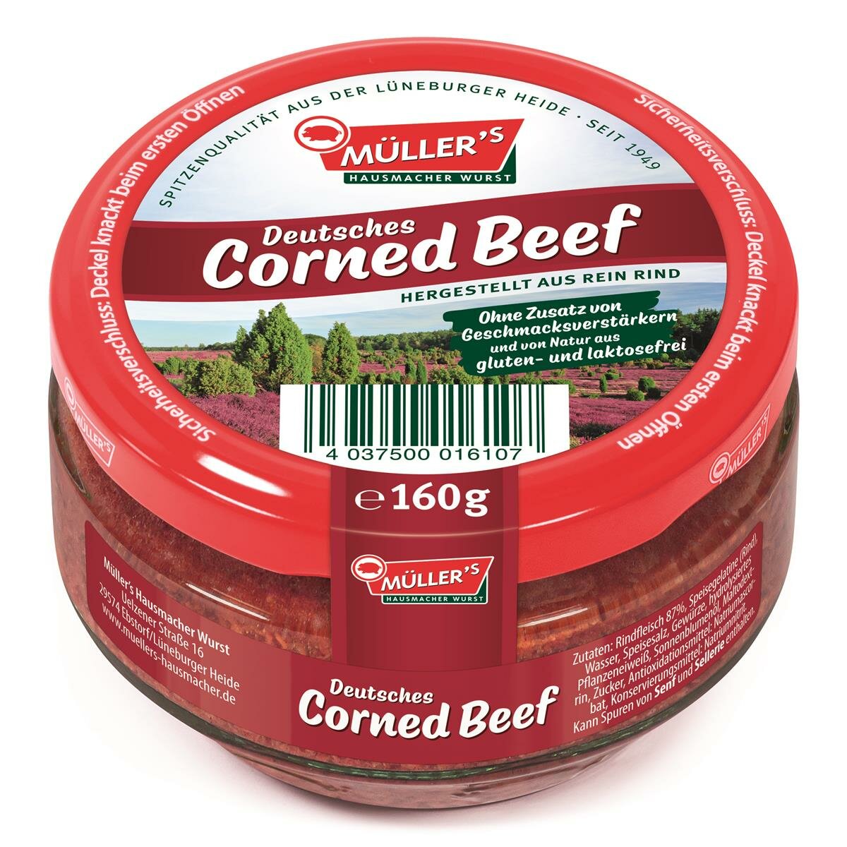 6x Müller's Corned Beef 160g Glas