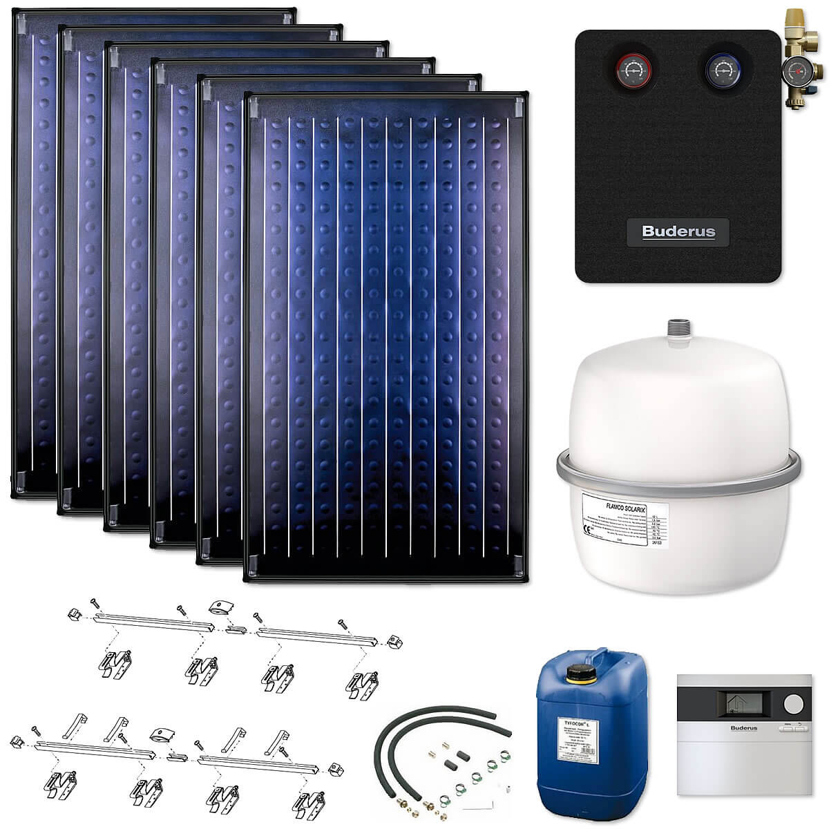 Buderus Solaranlage 14,22m² Logaplus S97 - 6 Kollektoren SKN4.0-s