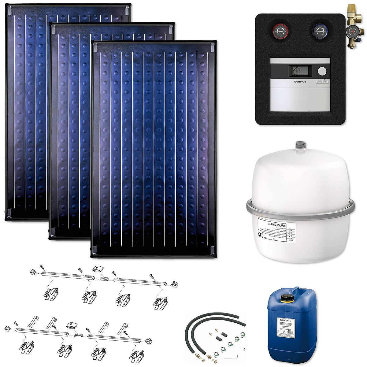 Buderus Solaranlage 7,11m² Logaplus S12 - 3 Kollektoren SKN4.0-s