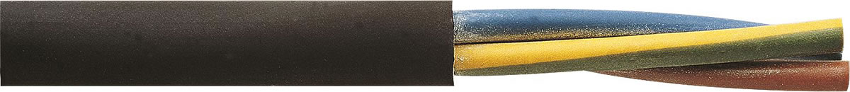 Isolierte Starkstromleitung H05RR-F, 3 G x 1 mm² schwarz - Rolle 50 m ** 1m/1,23 EUR