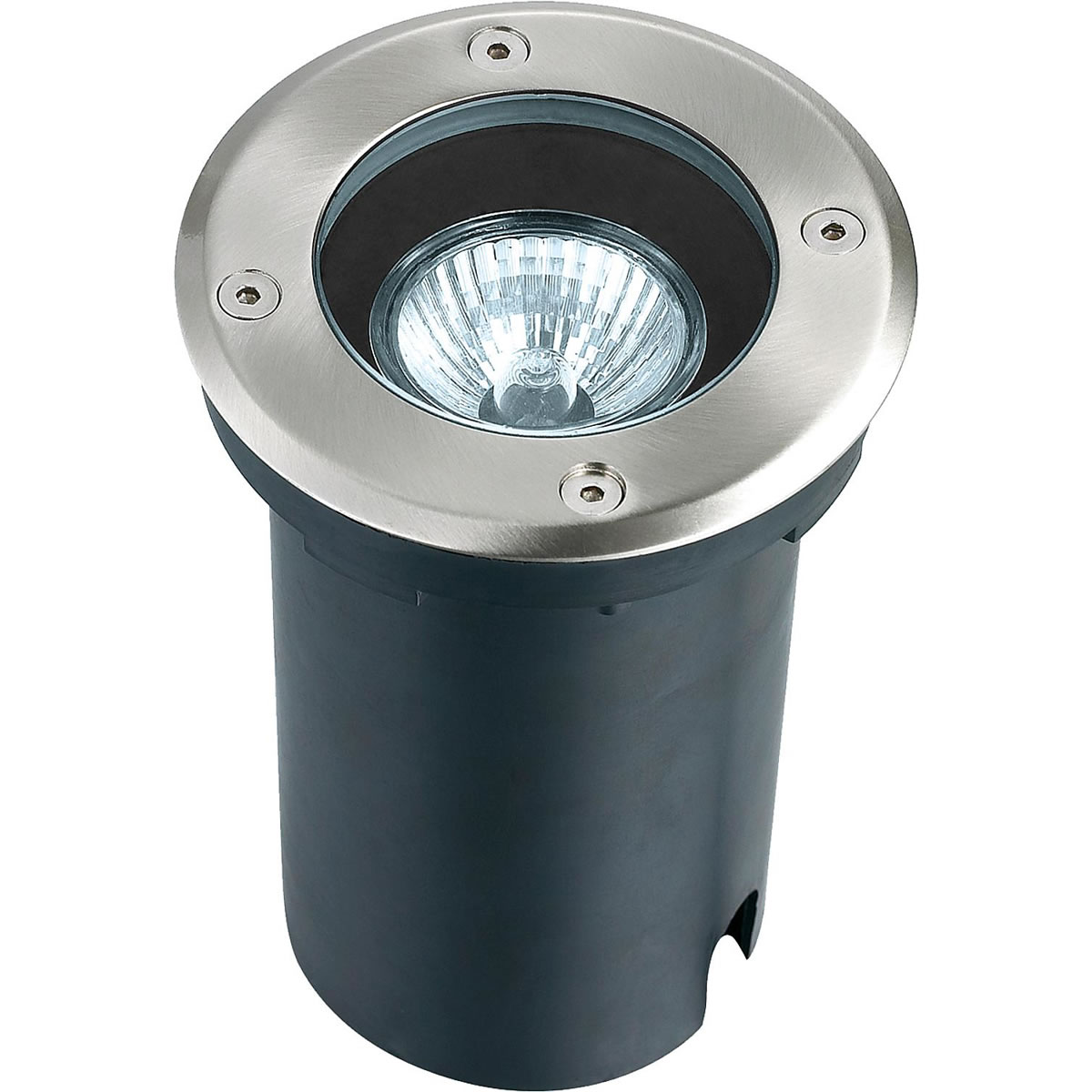 LED Einbaustrahler rund, mit GU10 Sockel, IP67, silber - 110 x 136 mm