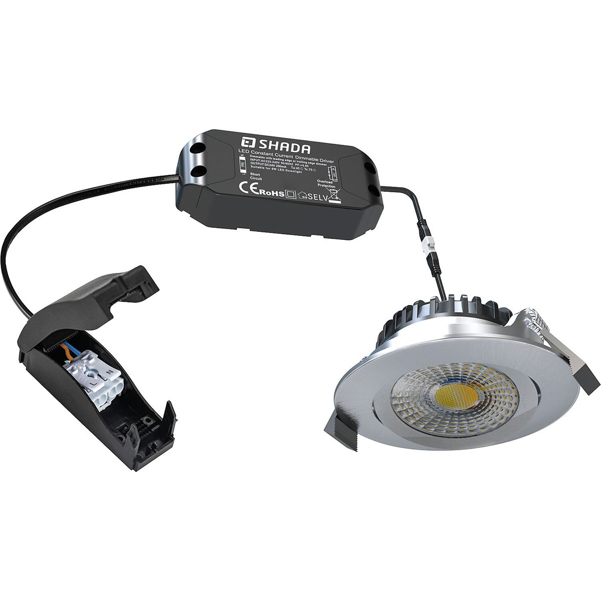 LED's light LED Einbaustrahler 6W, 800K - 2700K, 530lm - dimmbar - Nickel - 82 x 25 mm
