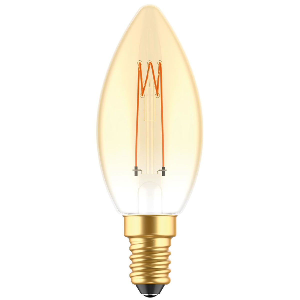 LED's light LED Deko/Vintage Leuchtmittel - Kerzenform C35, E14, 2,5W, 1800K, Gold 330° - dimmbar - 136 lm