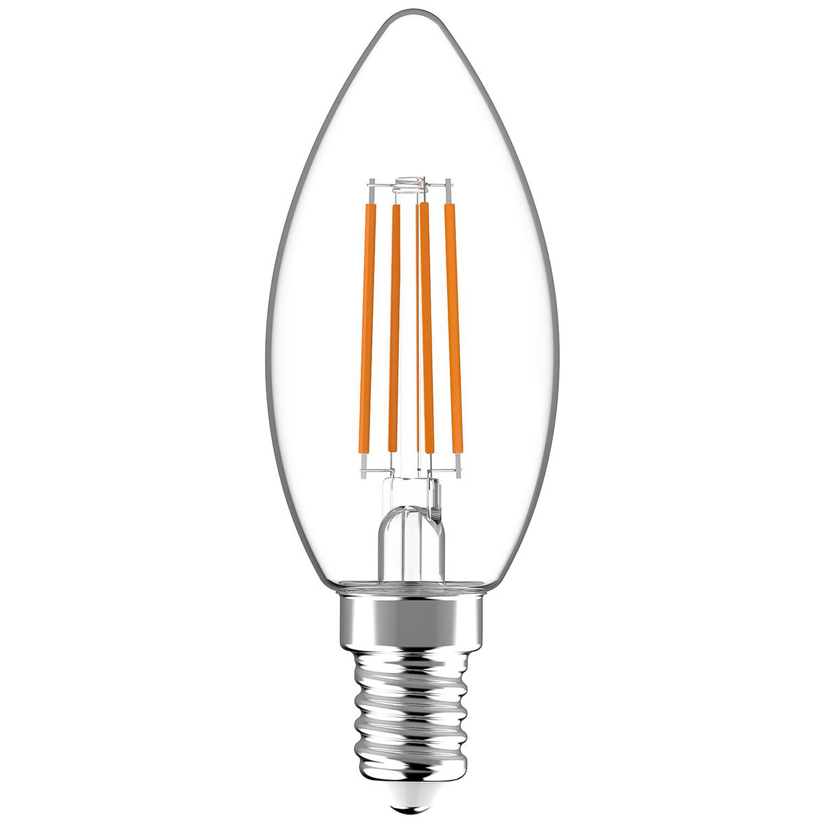 LED's light LED Filament Leuchtmittel - Kerze C35, E14, 4.5W, 2700K, Klar 330° - dimmbar - 470 lm
