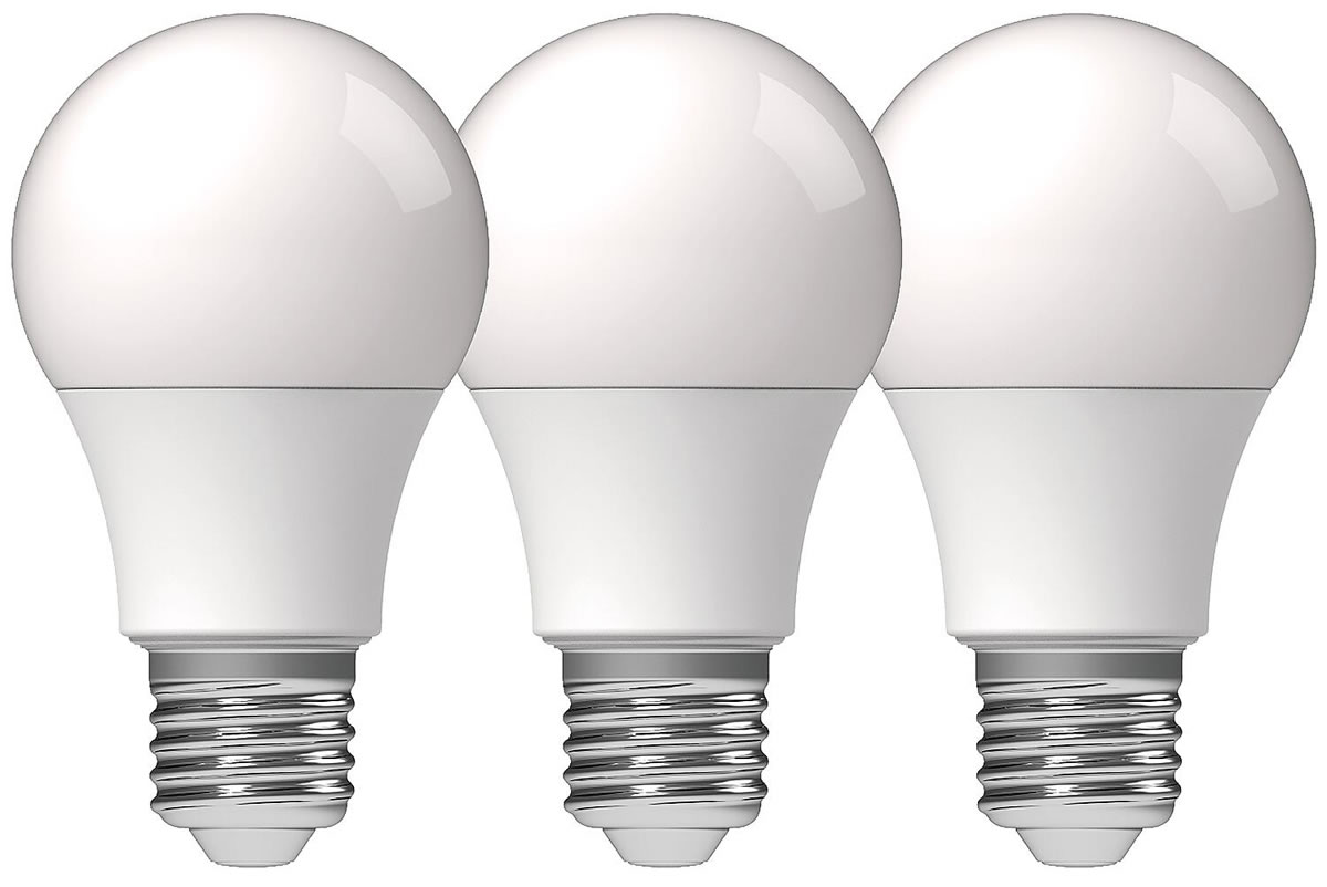 LED's light LED SMD Leuchtmittel - Glühlampe A60, E27, 8W, 2700K, Opal 180° 3er Pack - 806 lm