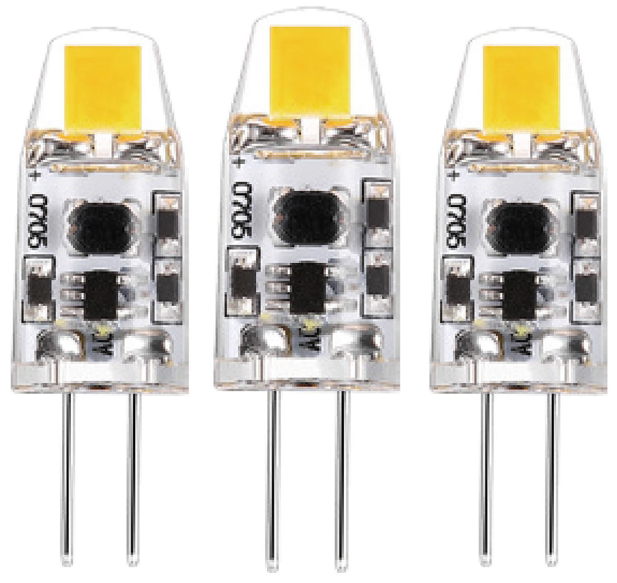 LED's light LED SMD Leuchtmittel - Kapsel G4, 1W, 2700K, Klar, 330°, dimmbar - 3er Pack - 95 lm