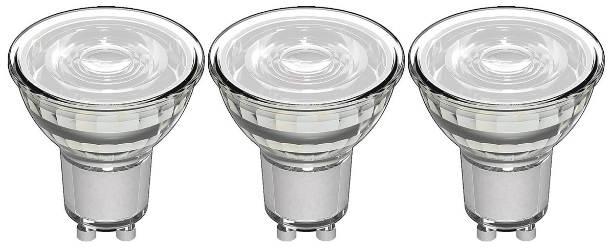 LED's light LED SMD Leuchtmittel - Spot MR16, GU10, 4W, 2700K, Klar 36° - 345 lm - 3er Pack