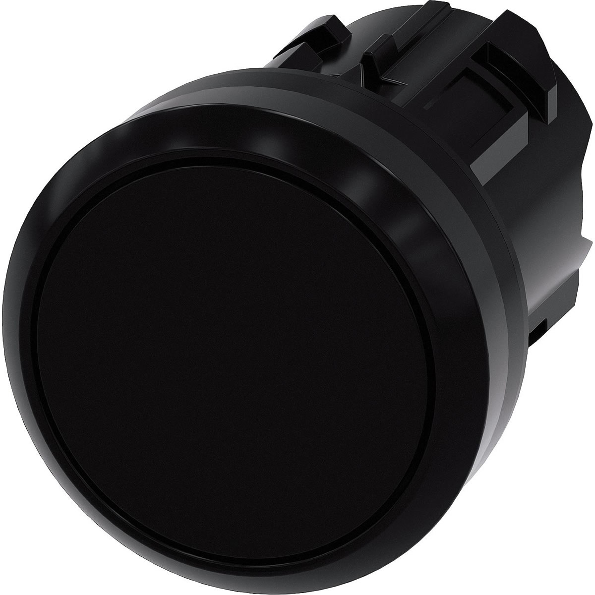 Siemens Drucktaster, 22 mm, rund, schwarz Druckknopf, 3SU1000-0AB10-0AA0