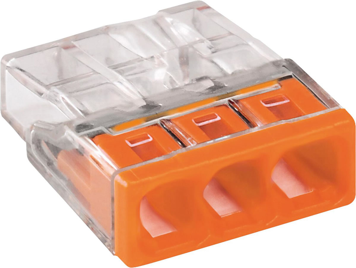 Verbindungsklemmen 2273-203, 100 Stück, orange, 3-Leiter-Klemmen